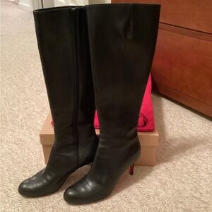 Christian Louboutin “Simple Botta 70 calf VIP” Black Heeled Boots